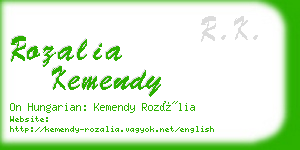 rozalia kemendy business card